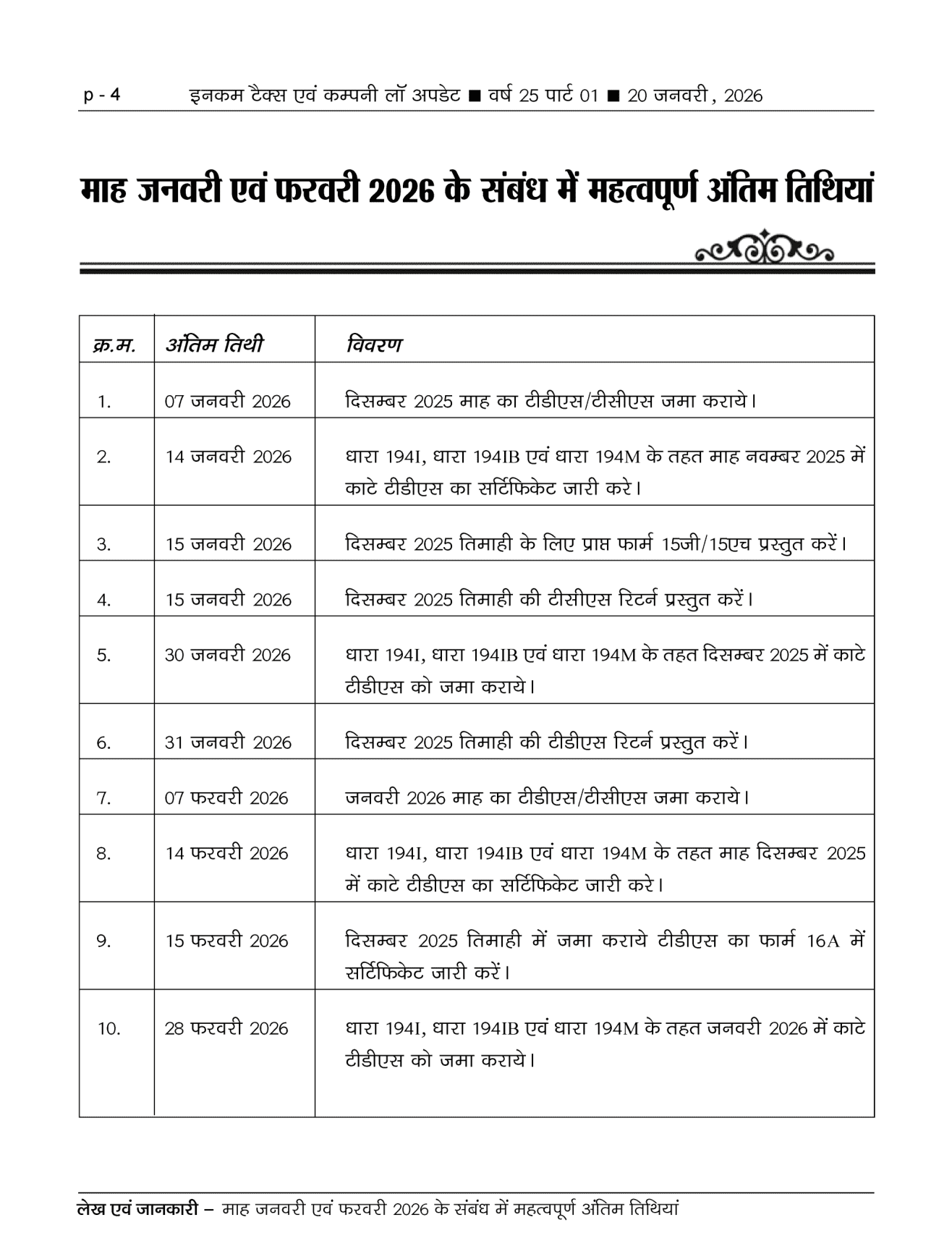 Income-Tax Company Law Update Magazine Page 2